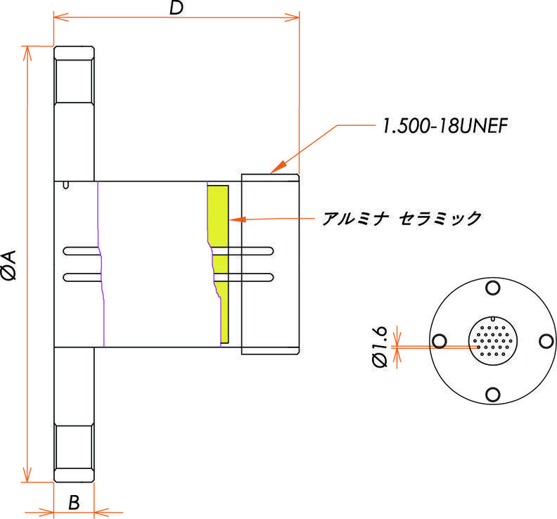 多ピン MS 24 PIN VF50 フランジ ガイド付き セット(耐熱温度250℃) admin.label.item.size_image